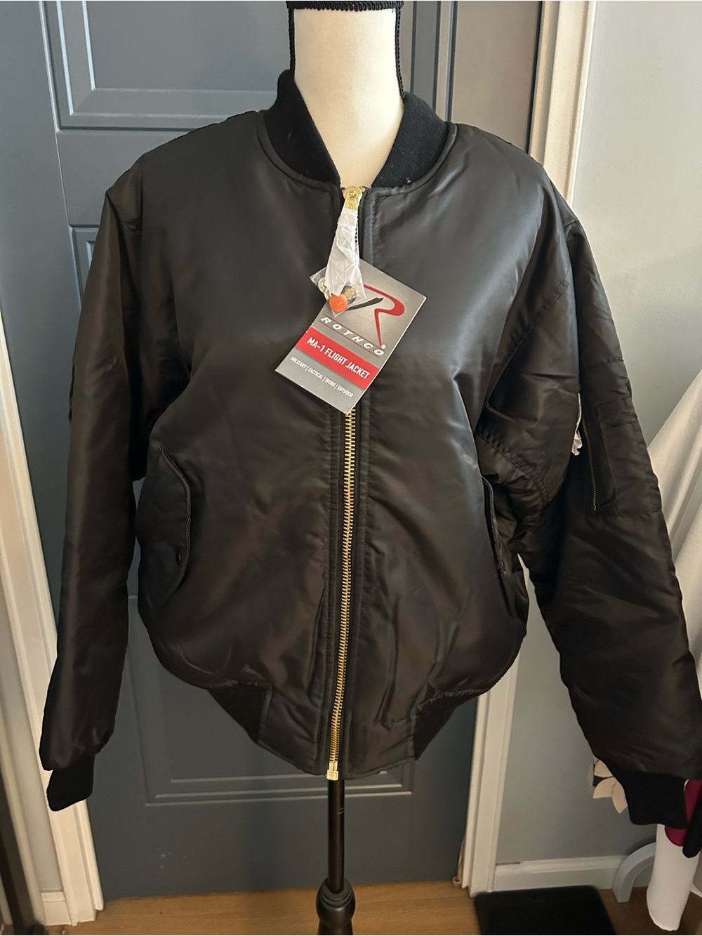 Rothco Black MA-1 Style Flight Bomber Jacket